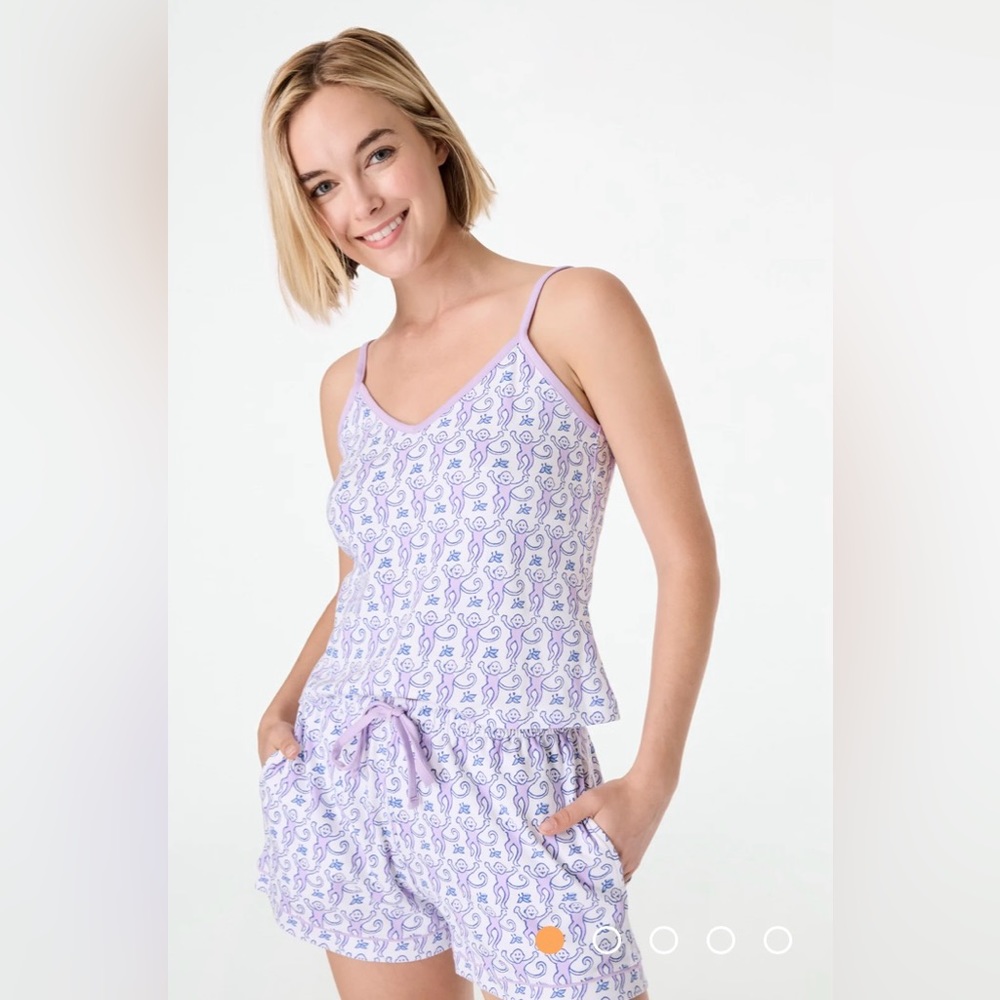 Monkey Mischa Set Roller Rabbit Pajamas Lavender Size S